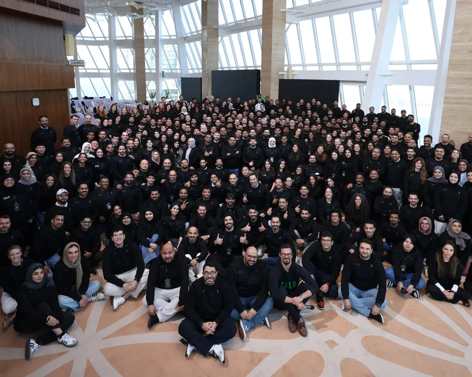 The whole Calo team together at the company retreat